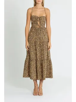 Shona Joy Lilou Backless Midi Dress Print Size AU 14 for rent on The Volte - image 1
