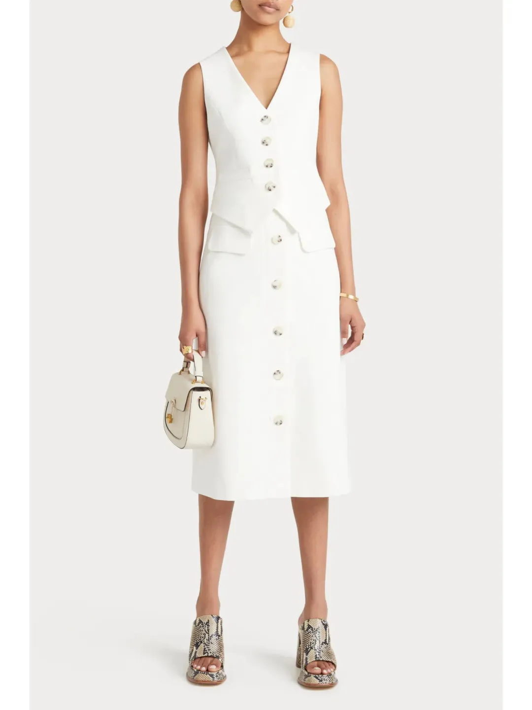 Husk Maya Waistcoat & Skirt in White Size AU 8 for rent on The Volte - main image