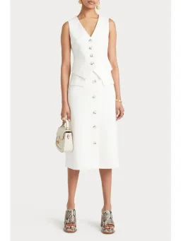 Husk Maya Waistcoat & Skirt in White Size AU 8 for rent on The Volte - image 1