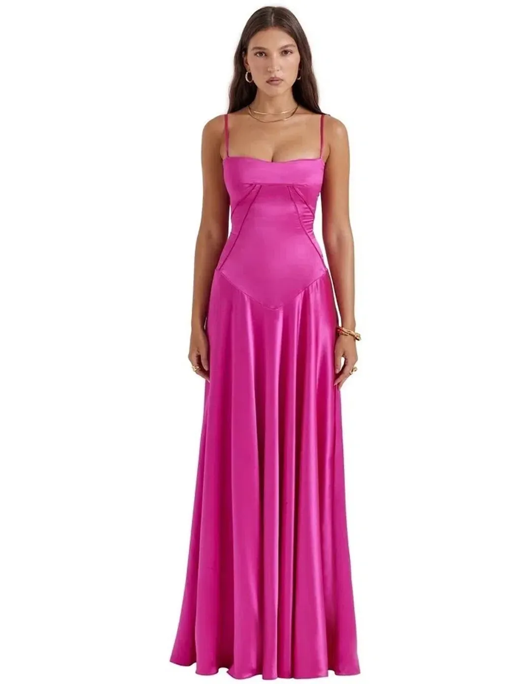 House of CB Anabella Gown Fuchsia Size L/Au 12 for rent on The Volte - main image