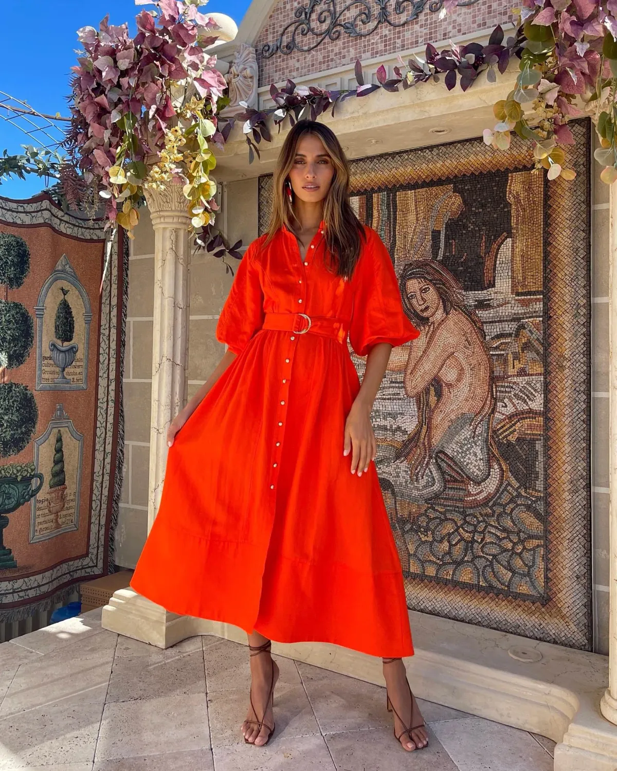 Sheike Piper Dress in Tangerine Size 16 - Image 1