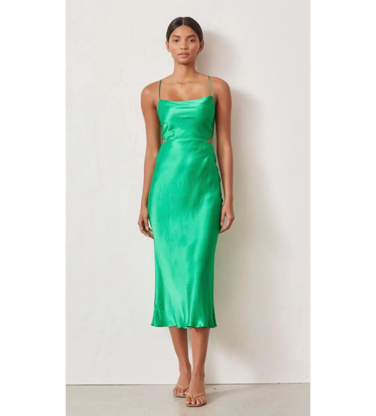 Bec 8 Bridge Loren Midi Dress Emerald Green Size 8 - Image 1