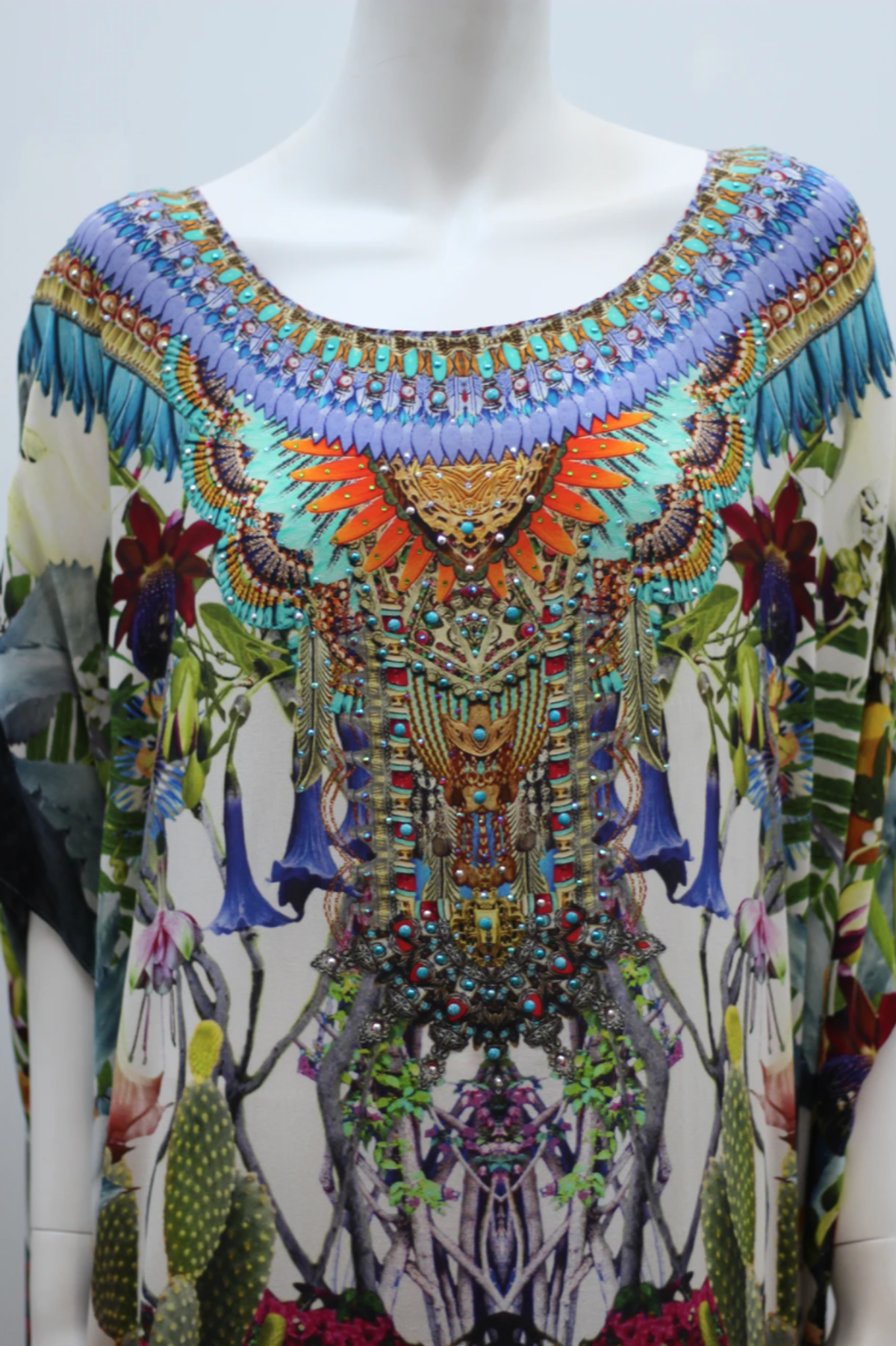 Camilla Exotic Hypnotic Round Neck Kaftan Size 10 - Image 3