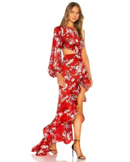 Bronx and Banco Tokio Gown Red Size 10 for rent on The Volte - image 2