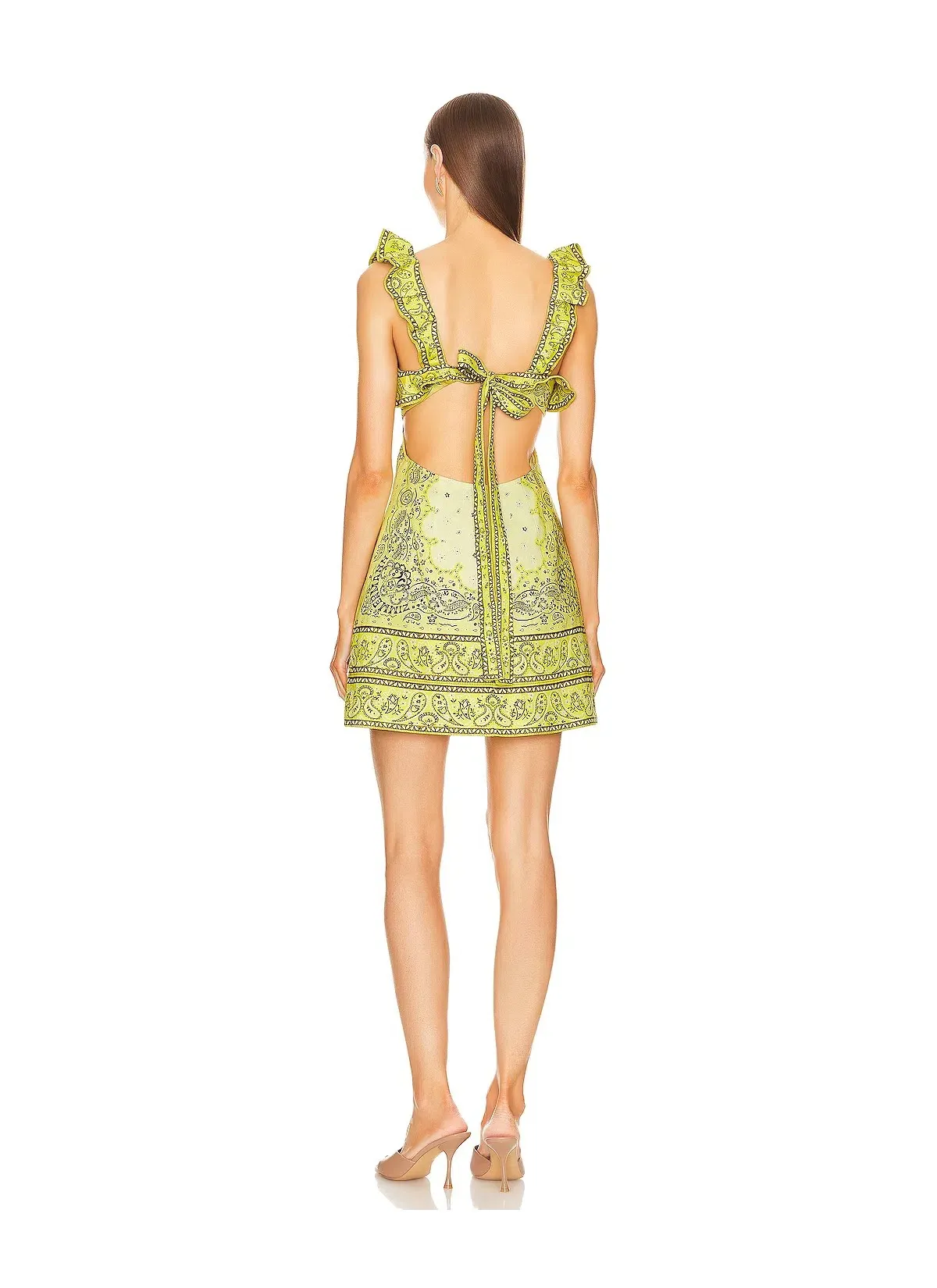 Zimmermann Matchmaker Frilled Mini Dress Yellow Bandana Size 2 / AU 12 - Image 3