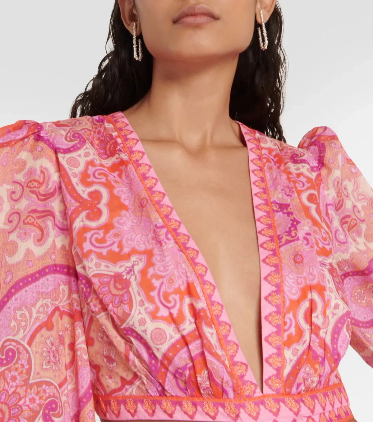 Zimmermann Halcyon Self Tie Mini Dress Pink Purple Paisley Size 2 / AU 12 - Image 2