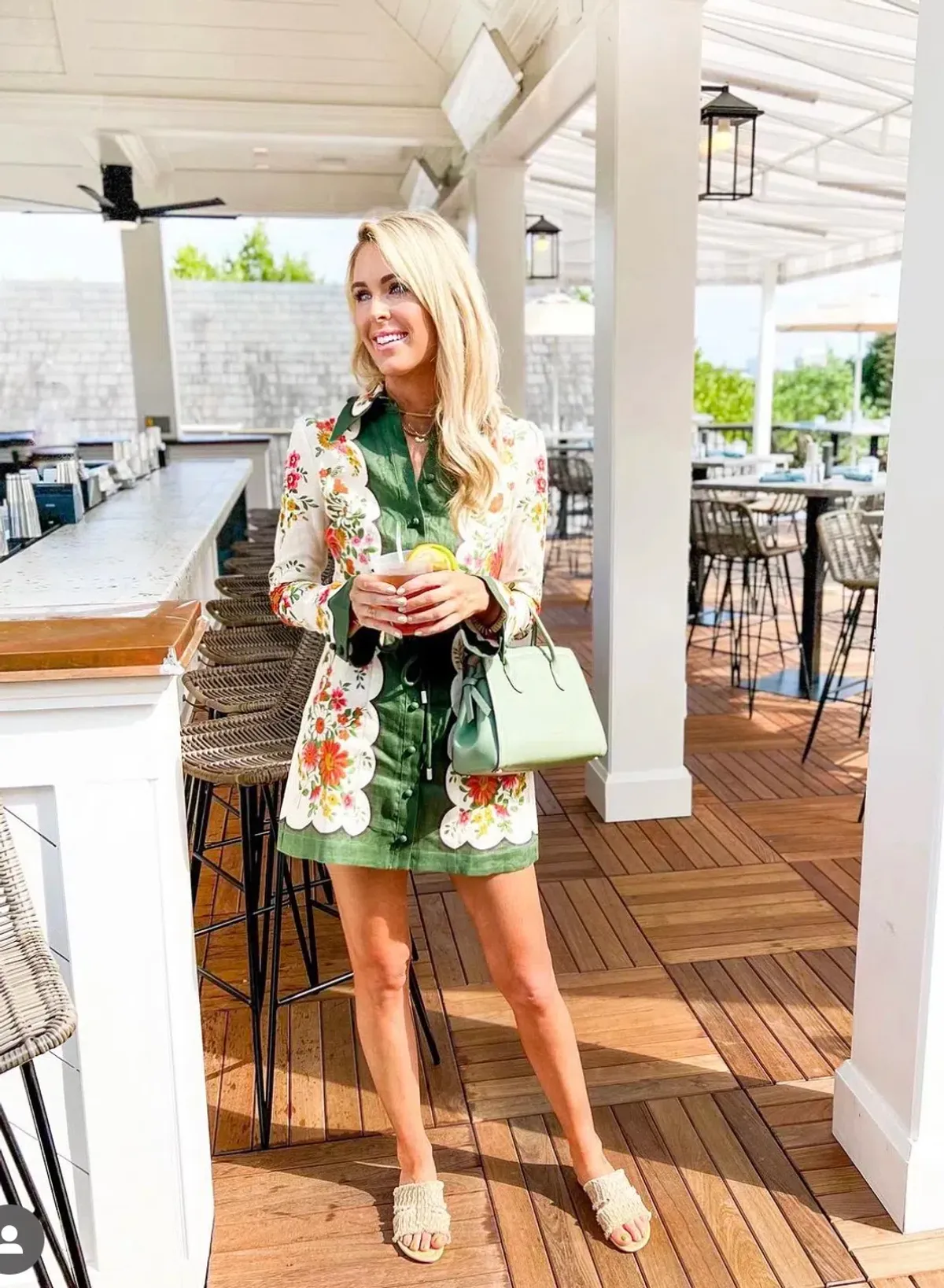 Alemais Elisabetta Mini Dress Green Print Size 12 for rent on The Volte - main image