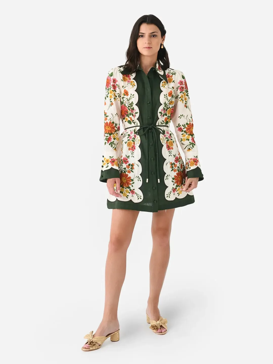 Alemais Elisabetta Mini Dress Green Print Size 12 for rent on The Volte - main image