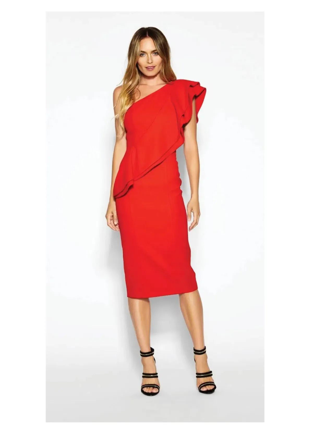 Sheike Freefall Dress Red Size 16 for rent on The Volte - main image