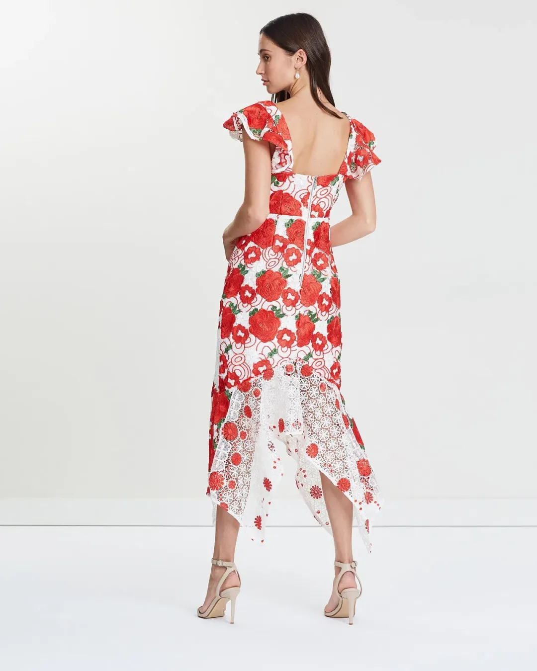 Mossman Roses are Red Dress Floral Size 6 for rent on The Volte - main image