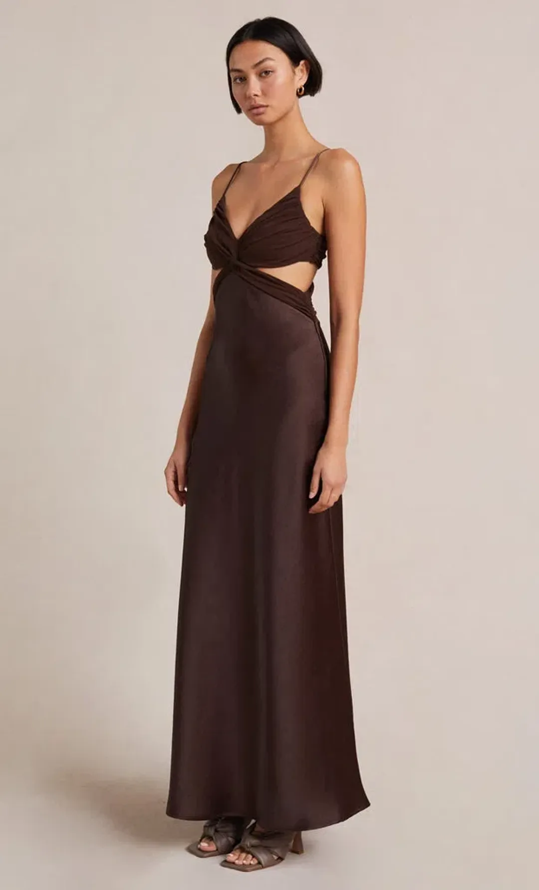 Bec & Bridge Nadia Twist Dress Brown Size 10 for rent on The Volte - main image