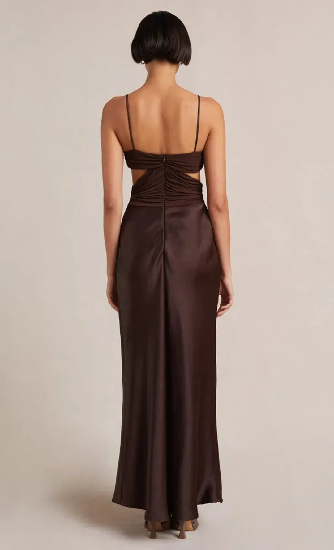 Bec & Bridge Nadia Twist Dress Brown Size 10 for rent on The Volte - main image