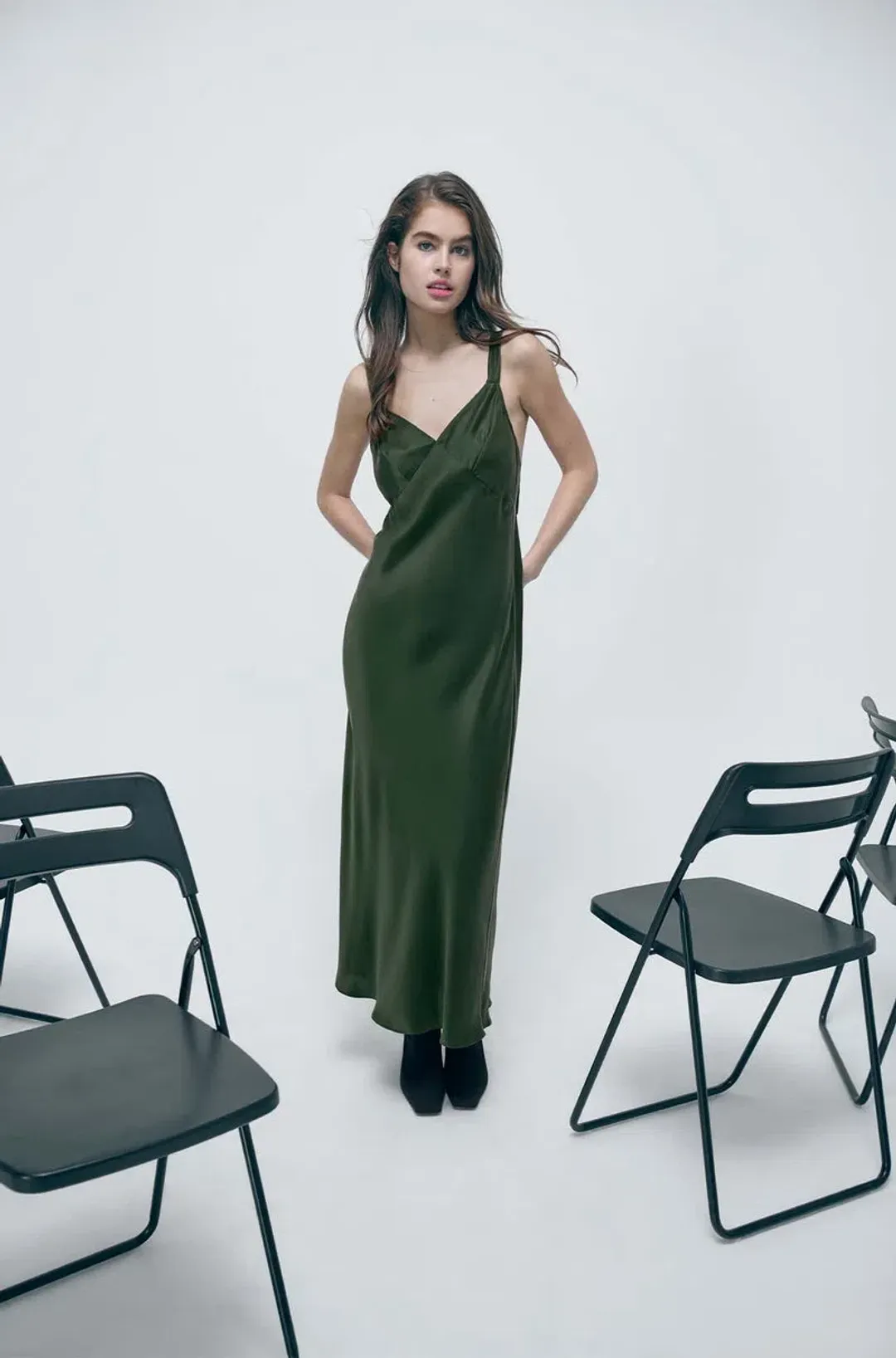 Silk Laundry Deco Ruched Dress Cedar Size XL/ AU 14 for rent on The Volte - main image