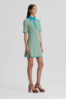 Scanlan Theodore Knit Shirt Dress Turquoise Size XS/ AU 6 for rent on The Volte - image 6