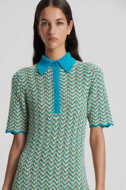 Scanlan Theodore Knit Shirt Dress Turquoise Size XS/ AU 6 for rent on The Volte - image 5