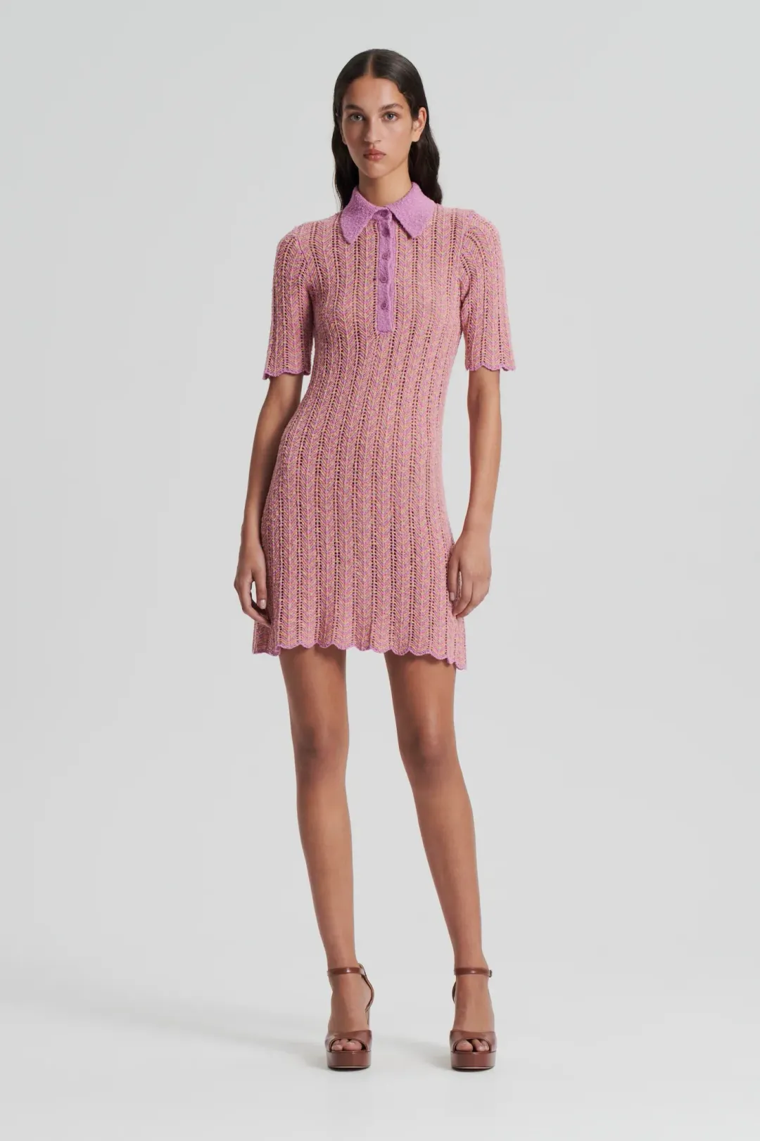Scanlan Theodore Knit Shirt Dress Pink Size XS/ AU 8 for rent on The Volte - main image