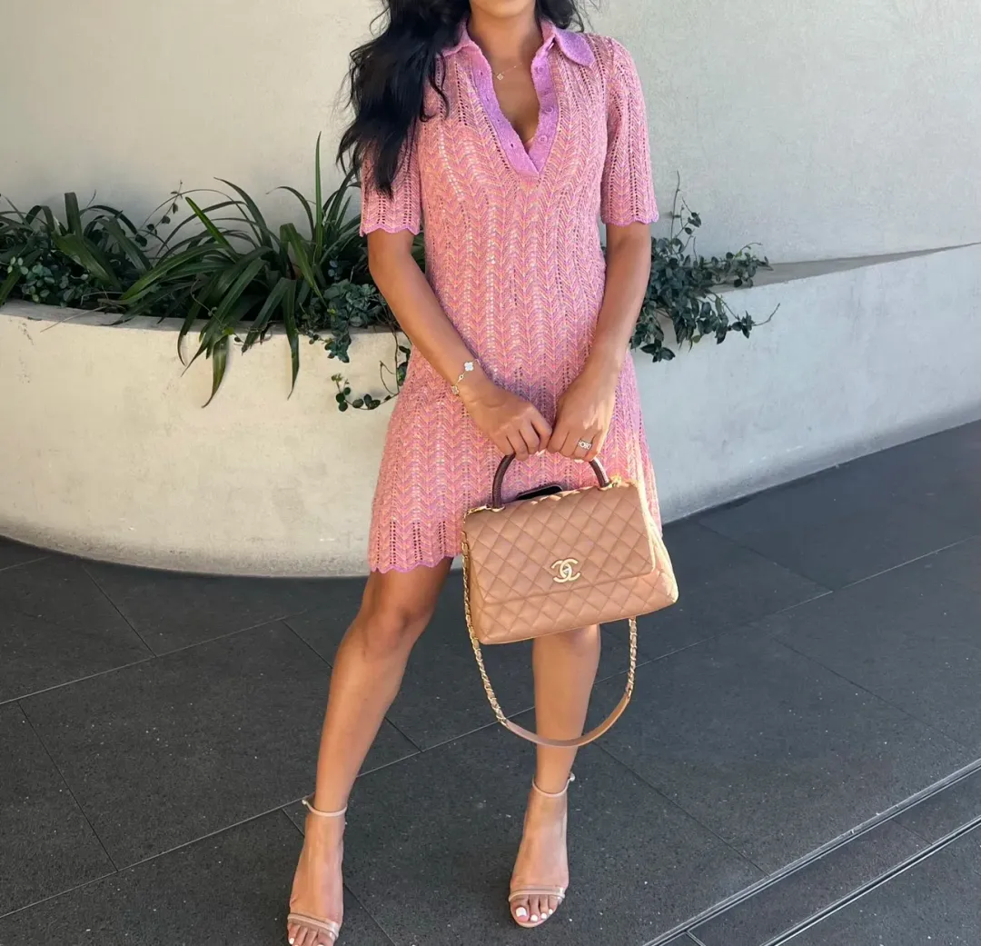 Scanlan Theodore Knit Shirt Dress Pink Size XS/ AU 8 for rent on The Volte - main image