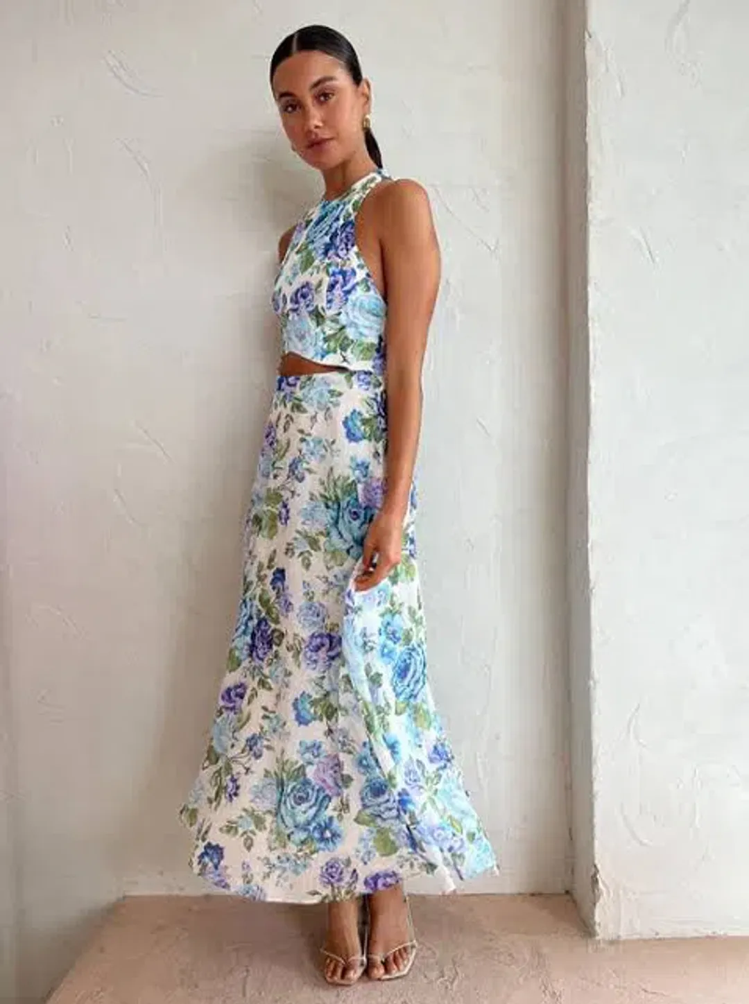 Kate Ford Mojave Braided Dress Belita Blue Floral Size AU 10 for rent on The Volte - main image