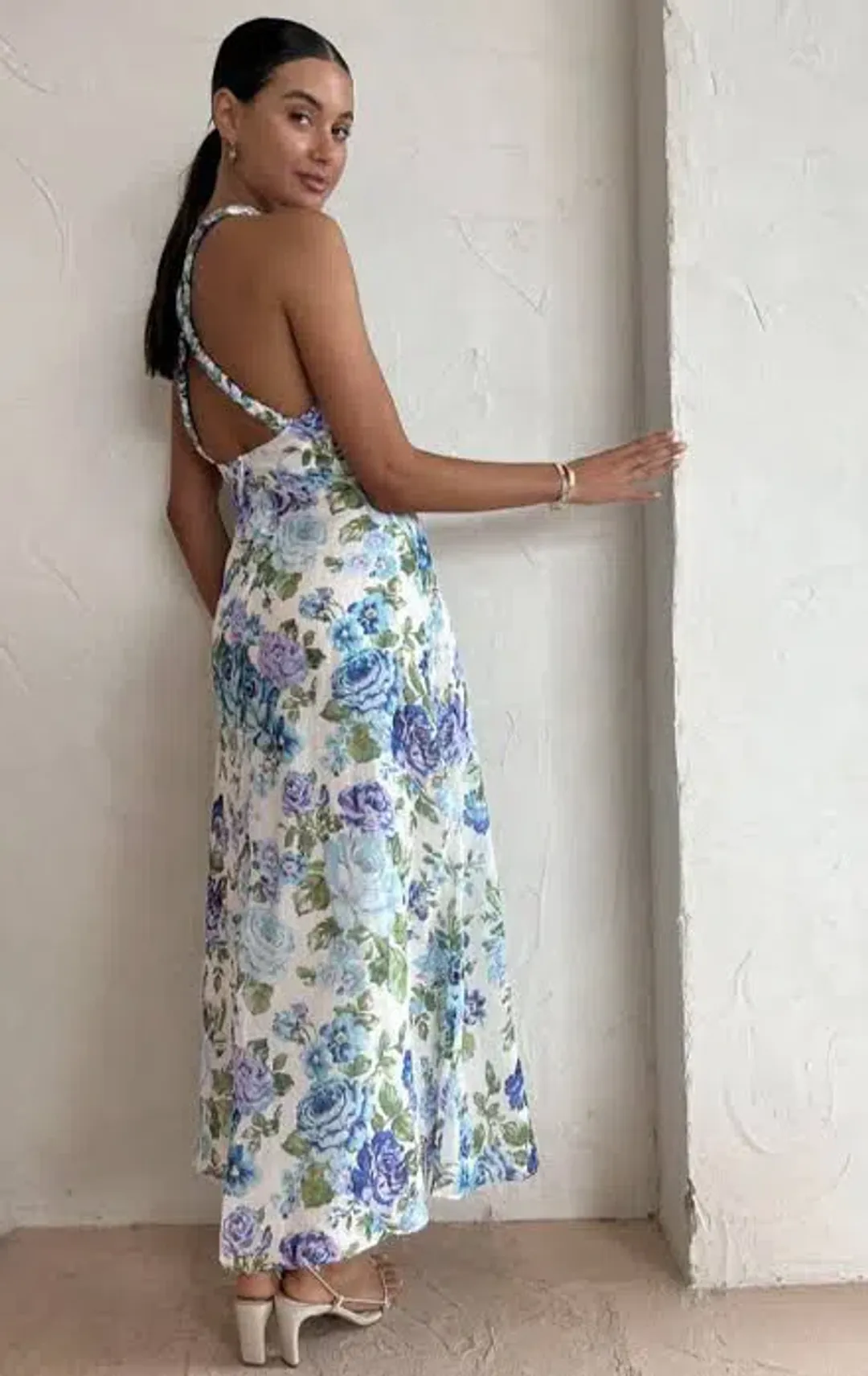 Kate Ford Mojave Braided Dress Belita Blue Floral Size AU 10 for rent on The Volte - main image