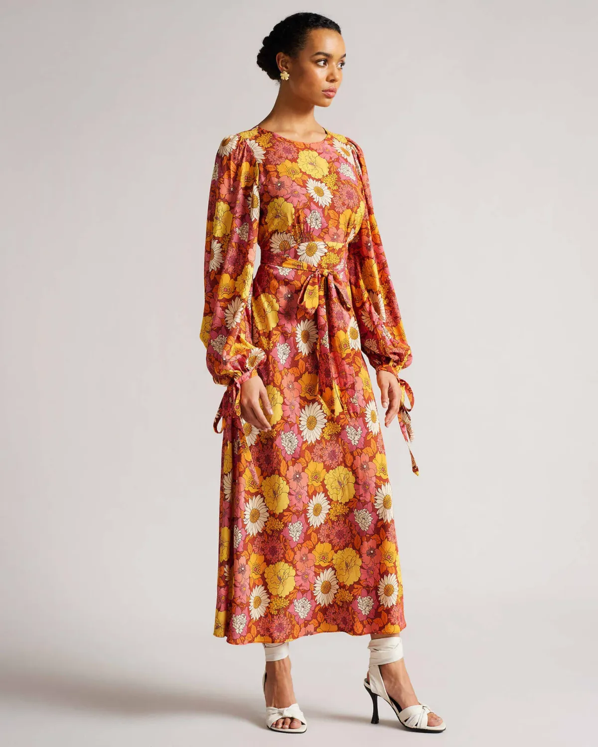 Ted Baker Lelyah Floral Blouson Maxi Dress Multi Size 8 - Image 1