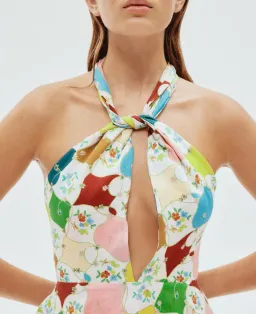Alemais Everly Pure Linen Halter Mini Dress Multi Size 8 for rent on The Volte - image 2