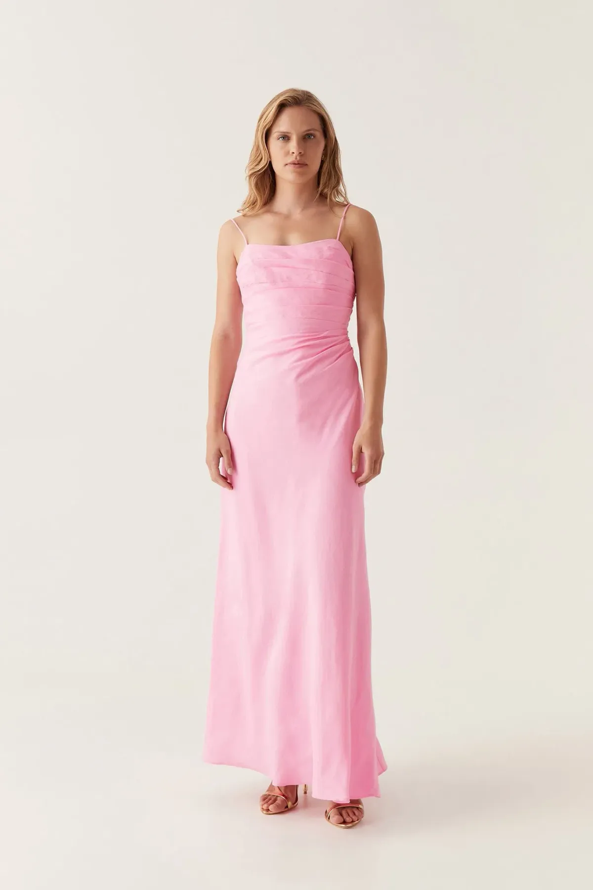 Aje Clarice Draped Maxi Dress Bon Bon Pink Size 12 - Image 1