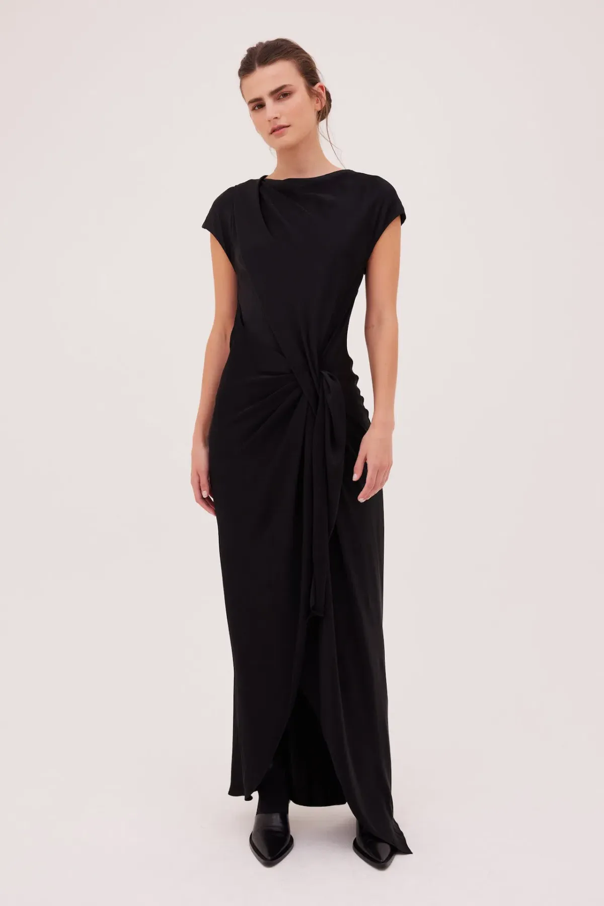 Bianca Spender Eva Satin Crepe Dress Black Size 16 - Image 2