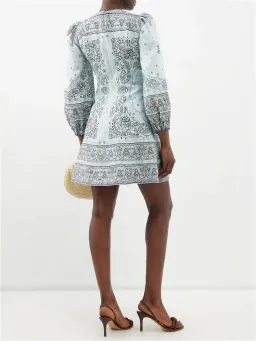 Zimmermann Matchmaker Keyhole Mini Dress Print Size 2 / AU 12 for rent on The Volte - image 2