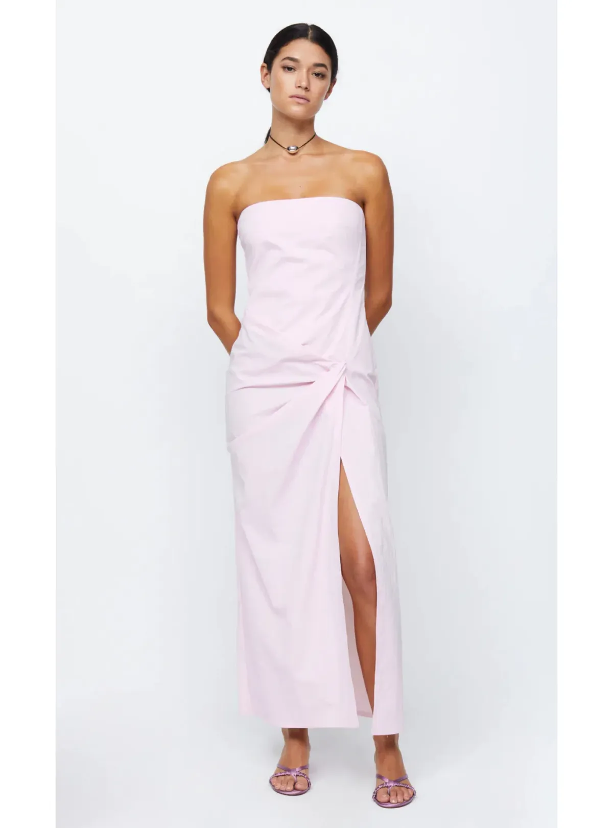 Bec & Bridge Adrianna Strapless Maxi Dress Quartz Pink Size AU 6 for rent on The Volte - main image