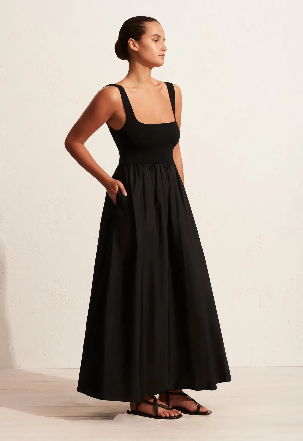 Matteau Knit and Cotton Dress Black Size 2 / AU 8 - Image 2