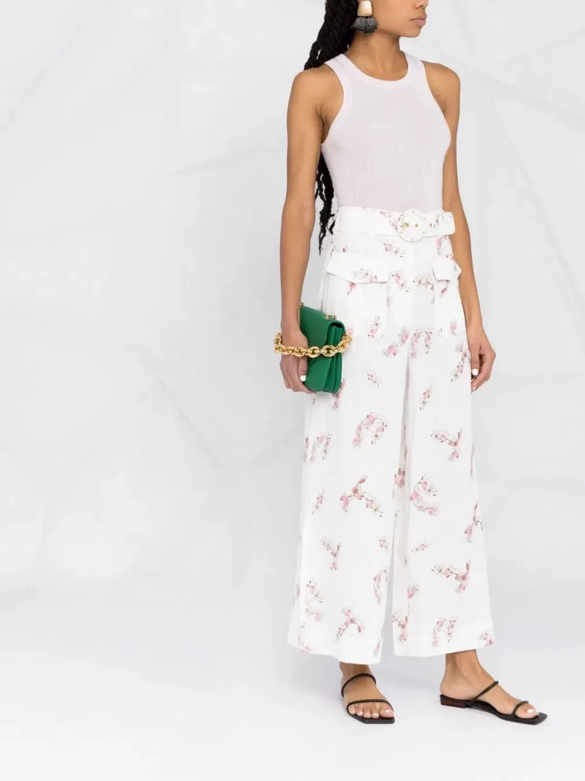 Zimmermann Dancer Wide Leg Belted Trousers Floral Size 2/ AU 12 - Image 1
