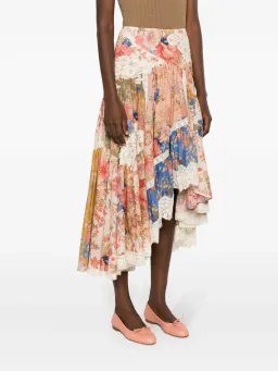 Zimmermann August Asymmetric Skirt Floral Size 0P / AU 6- 8 for rent on The Volte - image 2