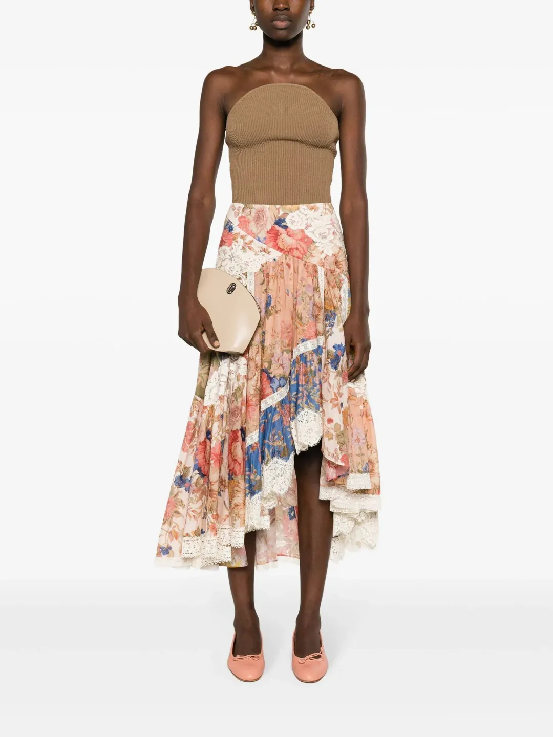 Zimmermann August Asymmetric Skirt Floral Size 0P / AU 6- 8 for rent on The Volte - main image