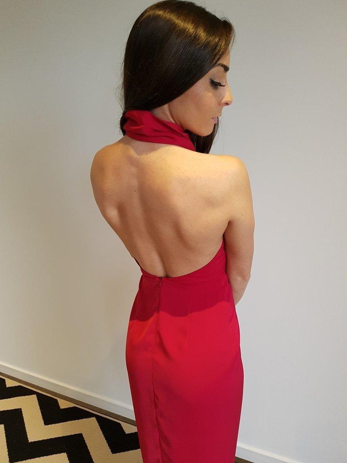 Shona Joy Monique Funnel Gown Red Size 10 - Image 3