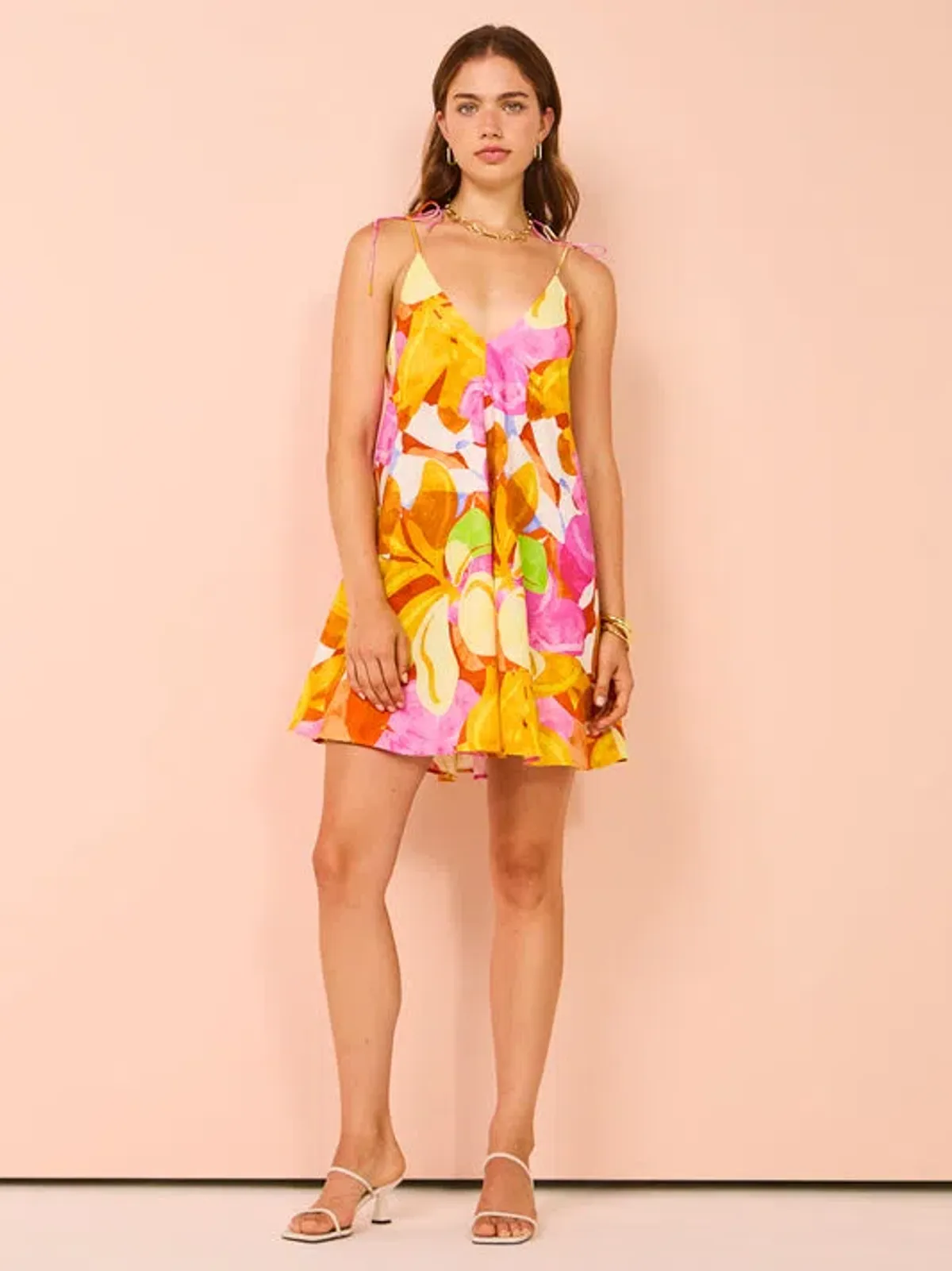 Kinney the Label Mara Mini Dress Multi Floral Size 8 - Image 2