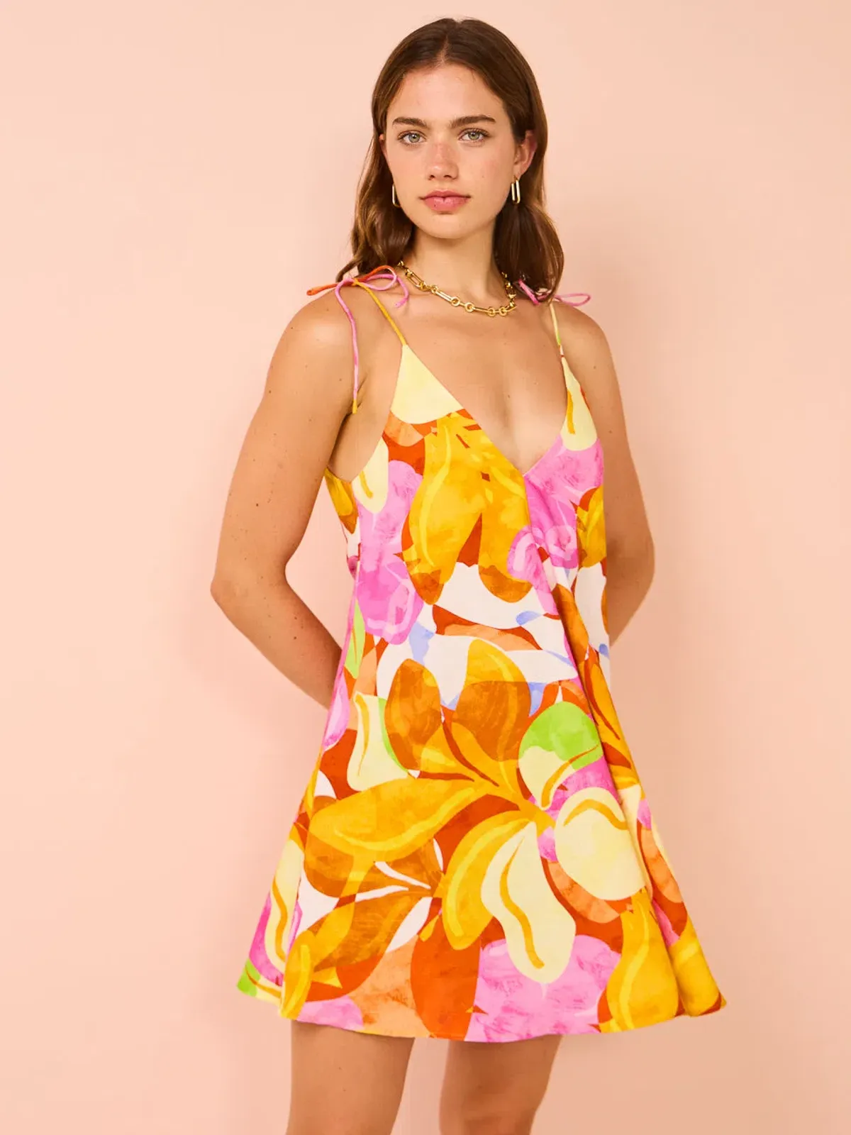 Kinney the Label Mara Mini Dress Multi Floral Size 8 - Image 3