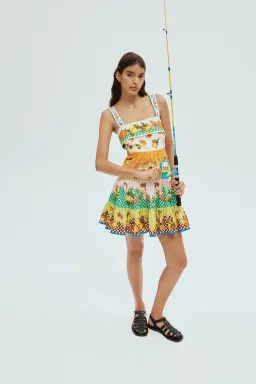Alemais Lemonis Cut Out Mini Dress Multi Print Size 12 for rent on The Volte - image 1