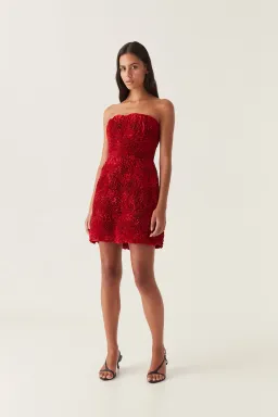Aje Gazer Rosette Mini Dress Scarlet Red Size AU 8 for rent on The Volte - image 1