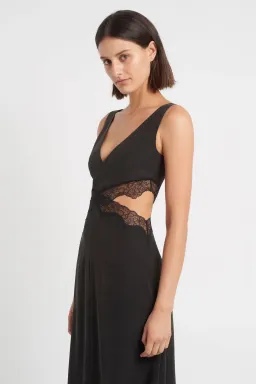 Sir the Label Alma Silk Cut Out Dress Black Size 3 / AU 12 for rent on The Volte - image 4