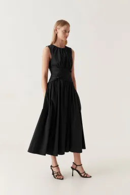 Aje Agatha Knot Waist Midi Dress Black Size 12 for rent on The Volte - image 5