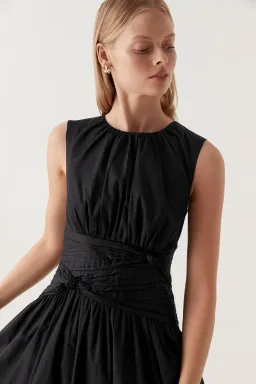 Aje Agatha Knot Waist Midi Dress Black Size 12 for rent on The Volte - image 4