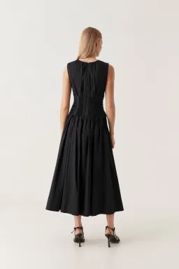Aje Agatha Knot Waist Midi Dress Black Size 12 for rent on The Volte - image 3