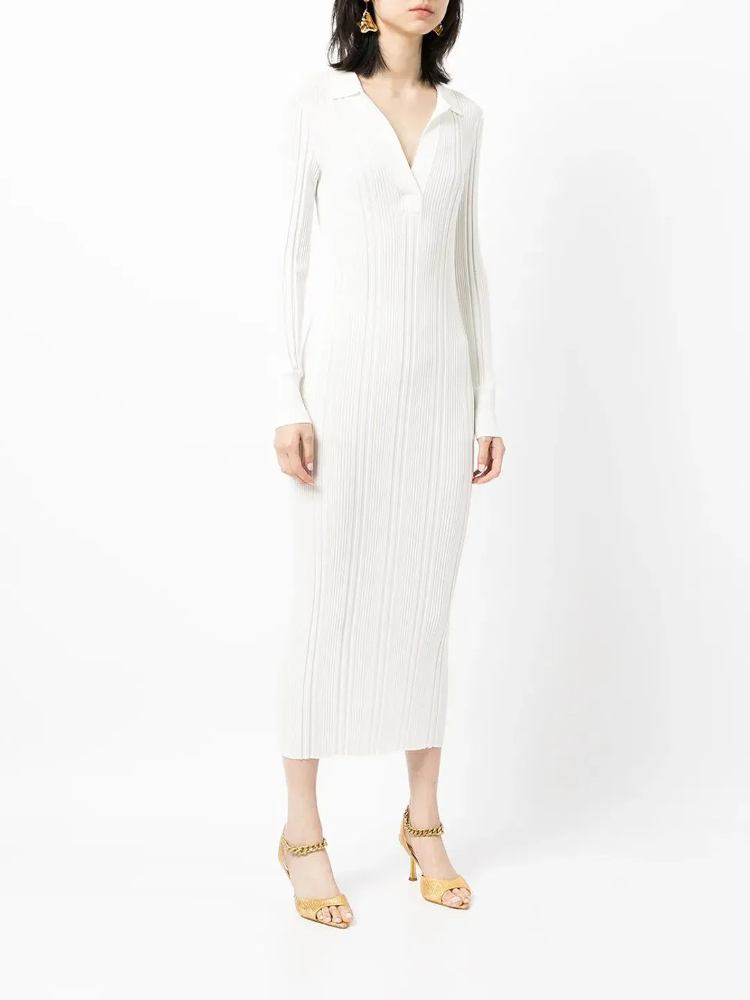 Manning Cartell Ribbed Knit Polo Dress Ecru White Size XS / AU 6 for rent on The Volte - main image