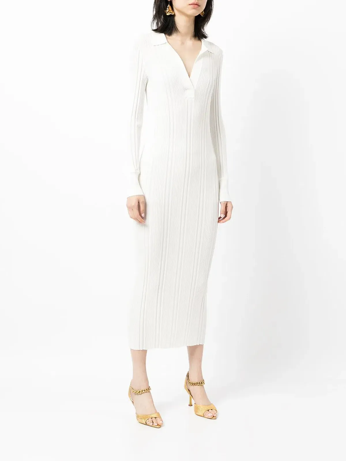 Manning Cartell Ribbed Knit Polo Dress Ecru White Size XS / AU 6 for rent on The Volte - main image
