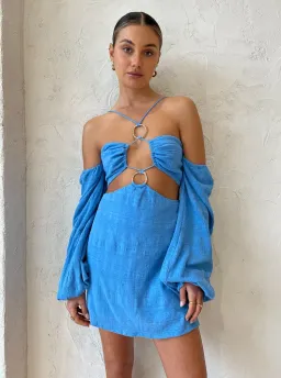 Rumer the Label Amoura Mini Dress Blue Size S / AU 8 for rent on The Volte - image 2