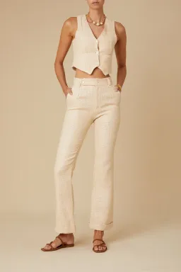 Savannah Morrow Kate Vest and Pant Suit Set Shell Size S / AU 8 for rent on The Volte - image 1