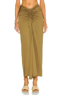 Christopher Esber Ruched Skirt Olive Green Size 6 for rent on The Volte - image 2