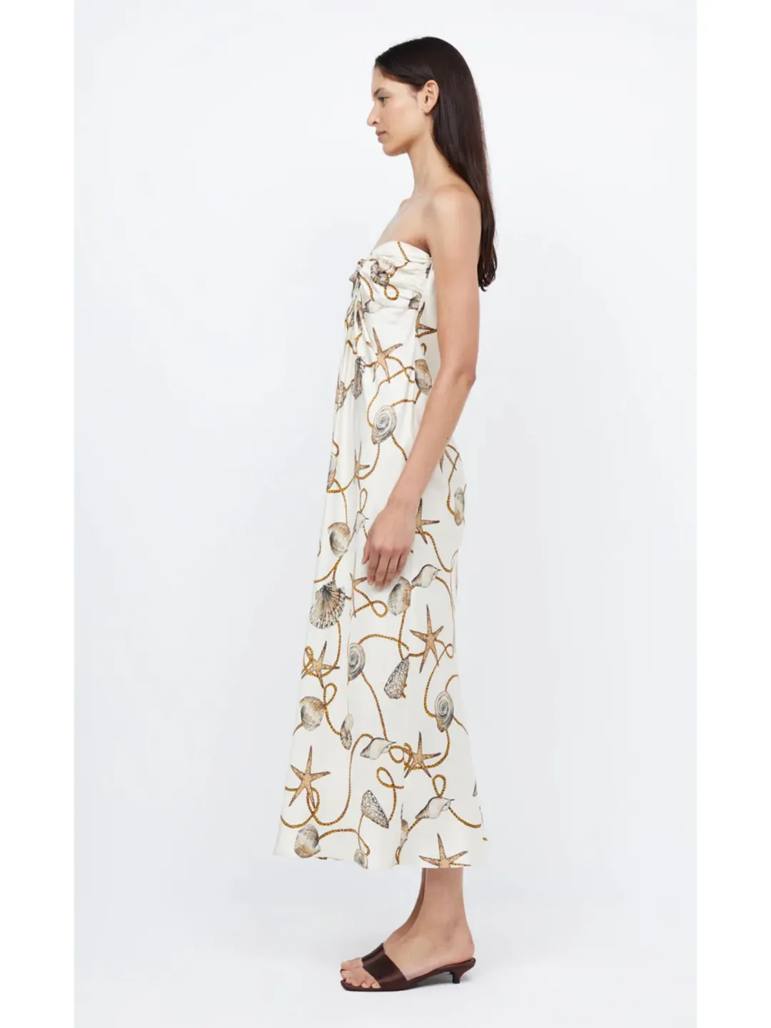 Bec & Bridge Bayside Strapless Maxi Dress In Parisian Shell Size AU 10 for rent on The Volte - main image