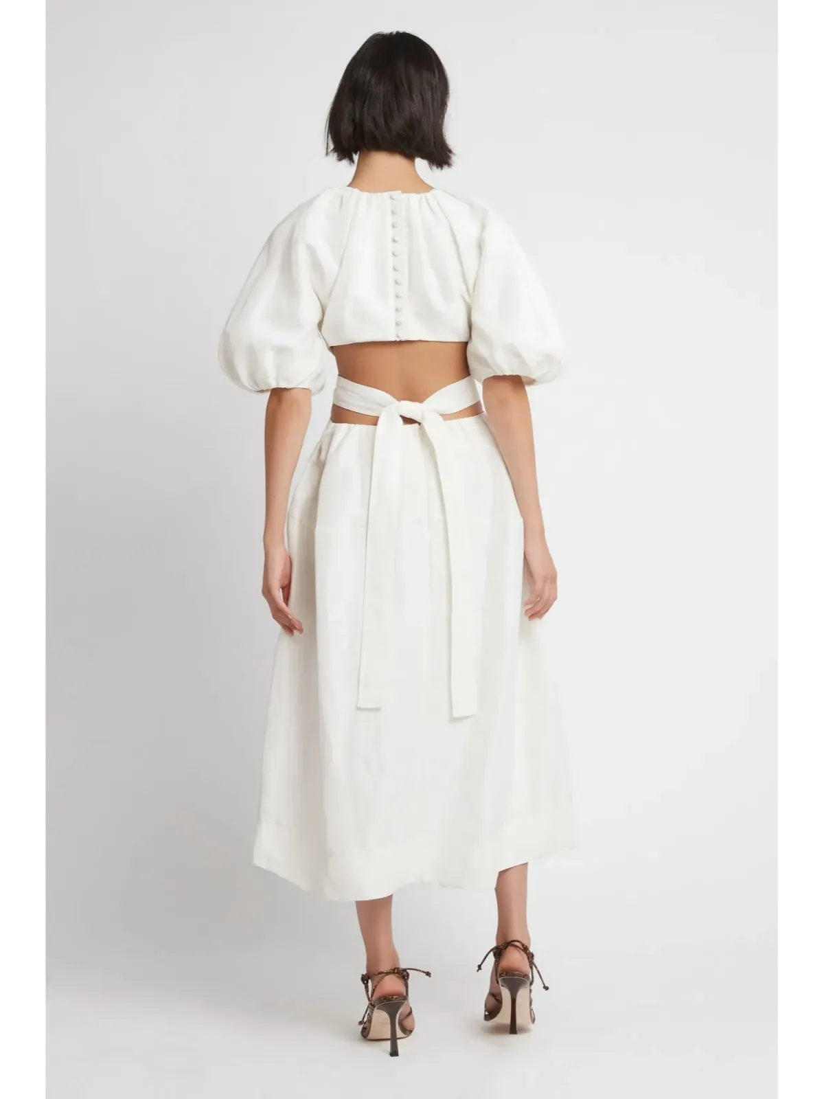 Aje Mimosa Cutout Midi Dress White Size AU 10 - Image 2