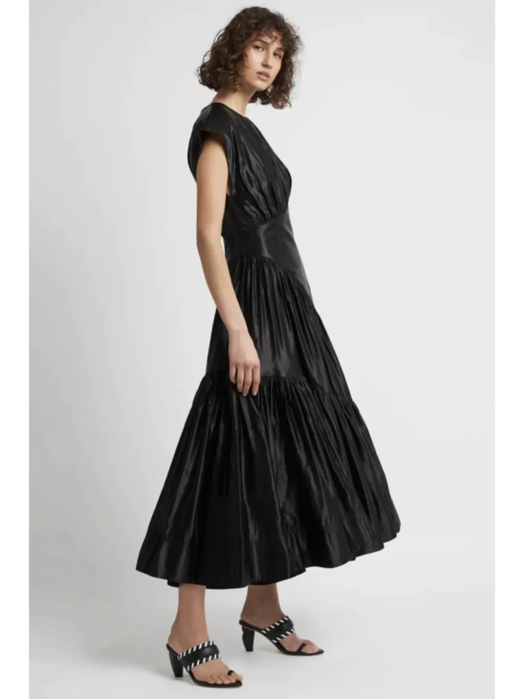 Aje Serendipity Reflection Midi Dress in Black Size AU 16 for rent on The Volte - main image